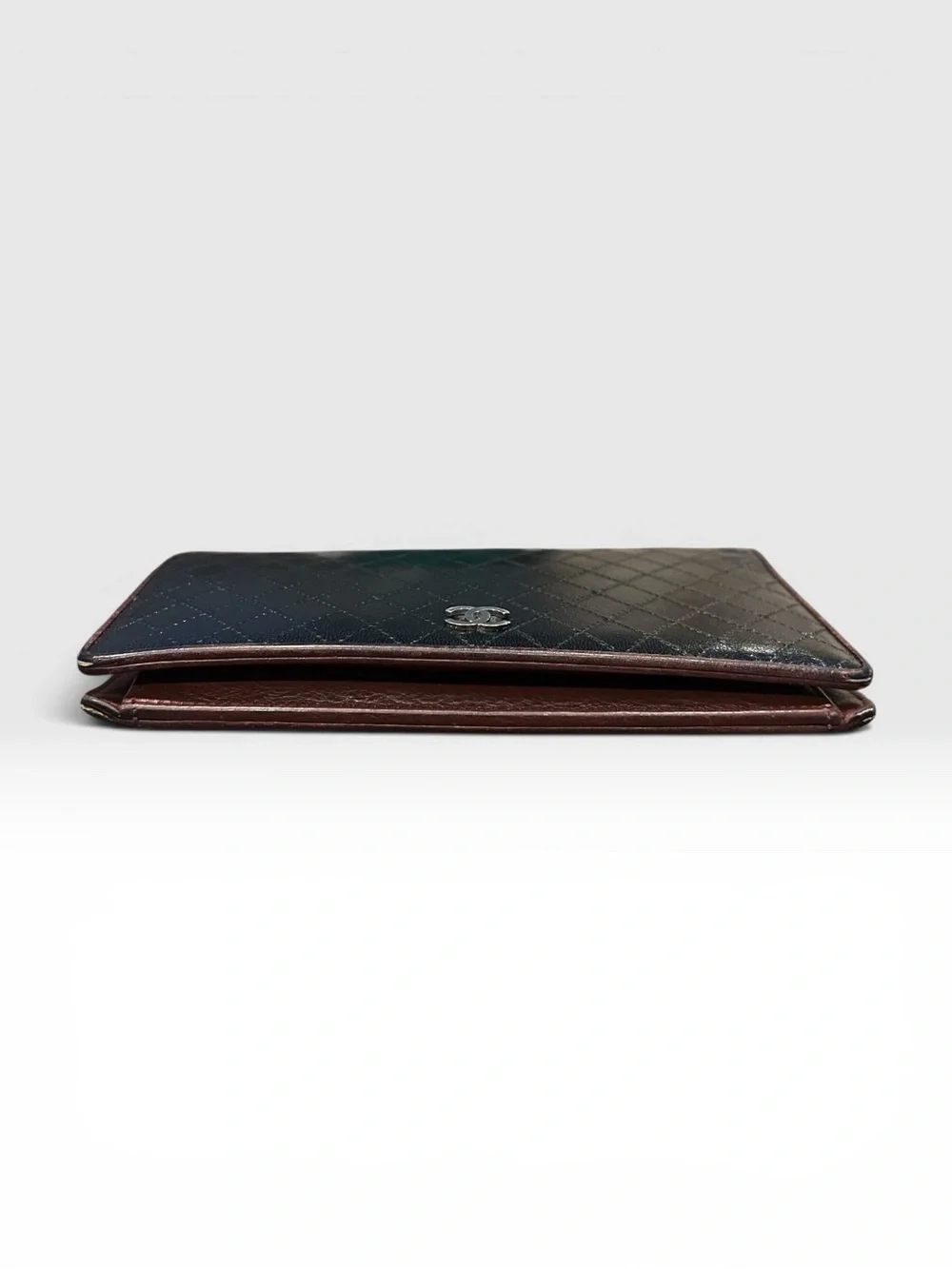 Vintage Chanel 2007 Black Quilted Lambskin Leather Wallet